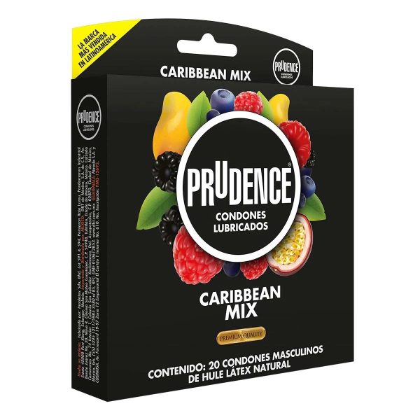 Prudence Caribbean Mix condones de látex 20 unidades